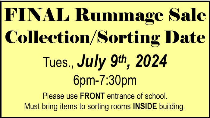 FINAL Rummage Sale Collection & Sorting