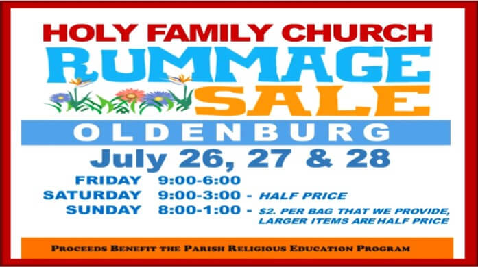 Holy Family RUMMAGE SALE