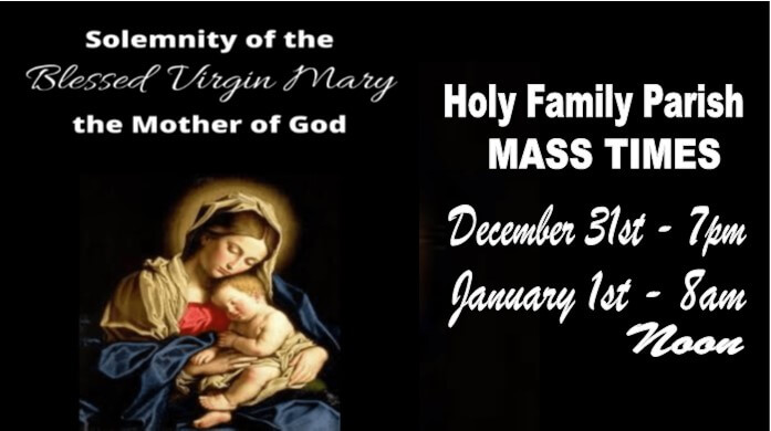 Solemnity of Mary, Holy Mother of God MASS Schedule