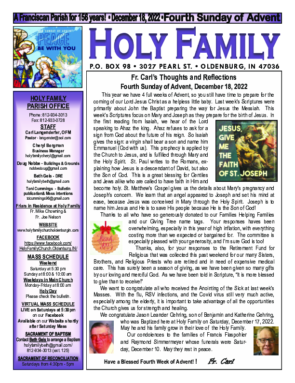 4th Sunday of Advent<br>December 18, 2022