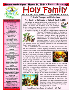 Palm Sunday of the Passion of Christ<br>March 24, 2024