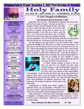 First Sunday of Advent <br>December 3, 2023