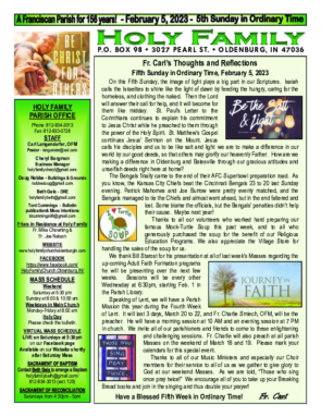 5th Sunday in Ordinary Time<br>February 5, 2023