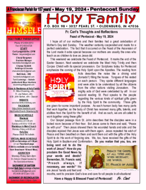 Pentecost Sunday<br>May 19, 2024
