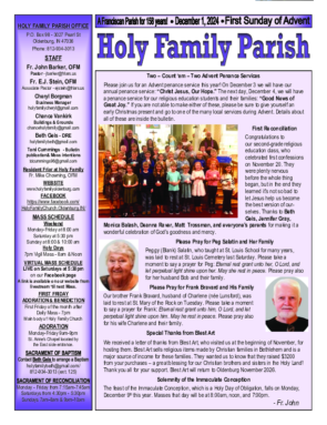 First Sunday of Advent<br>December 1, 2024