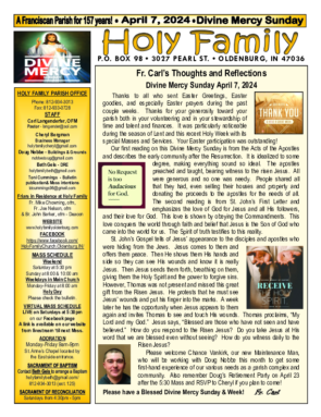 Divine Mercy Sunday <br> April 7, 2024