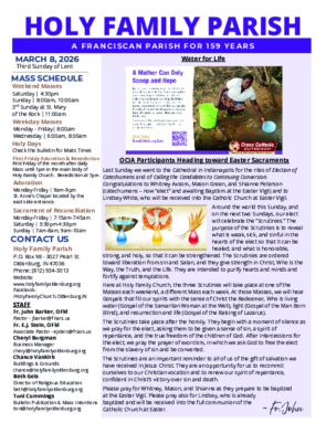 Third Sunday of Lent <br> March 8, 2026