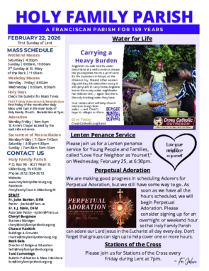 First Sunday of Lent <br> February 22, 2026