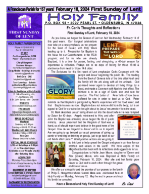 First Sunday of Lent<br>September 18, 2024