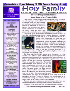 Second Sunday of Lent <br> February 25, 2024